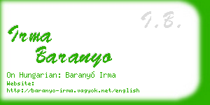 irma baranyo business card
